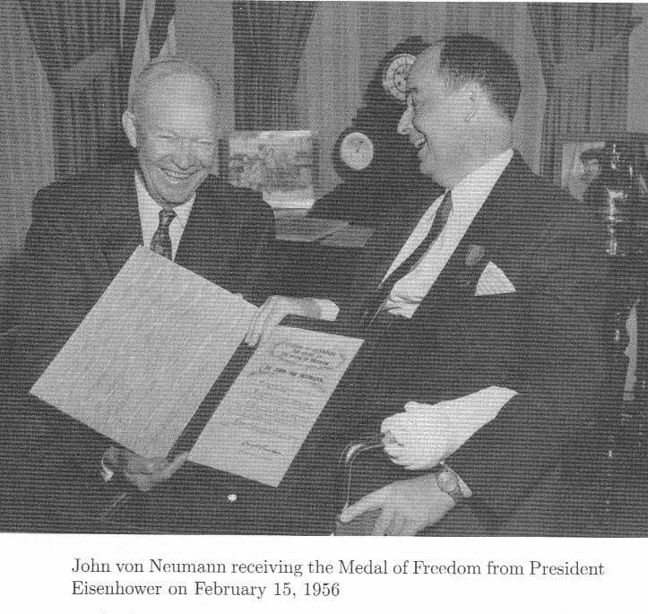 Von Neumann & President Eisenhower, Medal of Freedom