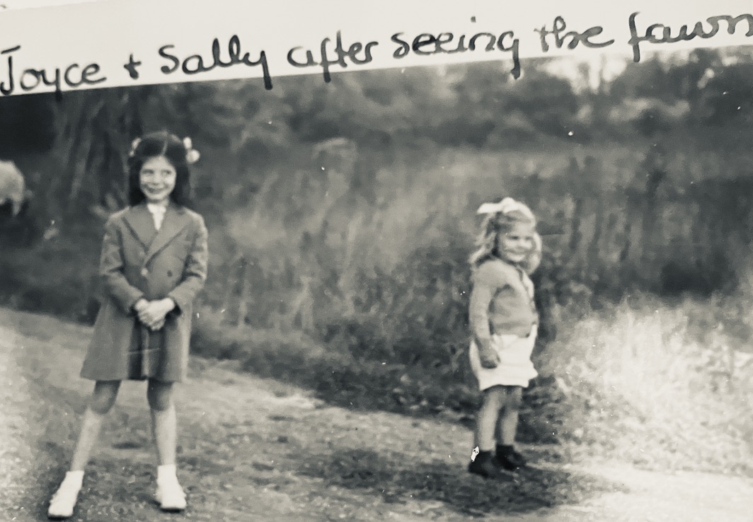 photo of two little girls who saw a fawn